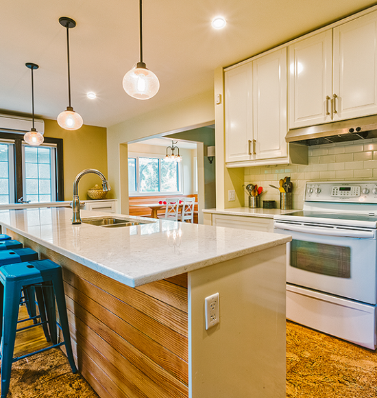 Contemporary Kitchen and Sunroom Renovation- Winnipeg Residence